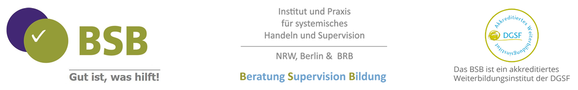 Logo des Instituts BSB mit dem Leitsatz „Gut ist, was hilft!“